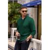 imageCOOFANDY Mens Quarter Zip Pullover Lightweight Sweater Casual Long Sleeve Corduroy Half Zip SweatshirtEver Green