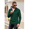 imageCOOFANDY Mens Quarter Zip Pullover Lightweight Sweater Casual Long Sleeve Corduroy Half Zip SweatshirtEver Green