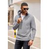 imageCOOFANDY Mens Quarter Zip Pullover Lightweight Sweater Casual Long Sleeve Corduroy Half Zip SweatshirtGray