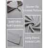 imageCOOFANDY Mens Quarter Zip Pullover Lightweight Sweater Casual Long Sleeve Corduroy Half Zip SweatshirtGray