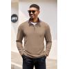 imageCOOFANDY Mens Quarter Zip Pullover Lightweight Sweater Casual Long Sleeve Corduroy Half Zip SweatshirtKhaki