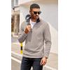 imageCOOFANDY Mens Quarter Zip Pullover Lightweight Sweater Casual Long Sleeve Corduroy Half Zip SweatshirtMoon Gray