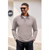 imageCOOFANDY Mens Quarter Zip Pullover Lightweight Sweater Casual Long Sleeve Corduroy Half Zip SweatshirtMoon Gray