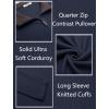imageCOOFANDY Mens Quarter Zip Pullover Lightweight Sweater Casual Long Sleeve Corduroy Half Zip SweatshirtNavy Blue