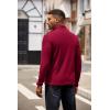 imageCOOFANDY Mens Quarter Zip Pullover Lightweight Sweater Casual Long Sleeve Corduroy Half Zip SweatshirtRed