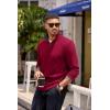 imageCOOFANDY Mens Quarter Zip Pullover Lightweight Sweater Casual Long Sleeve Corduroy Half Zip SweatshirtRed