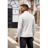 imageCOOFANDY Mens Quarter Zip Pullover Lightweight Sweater Casual Long Sleeve Corduroy Half Zip SweatshirtWhite