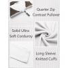 imageCOOFANDY Mens Quarter Zip Pullover Lightweight Sweater Casual Long Sleeve Corduroy Half Zip SweatshirtWhite