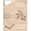 imageCOOFANDY Mens Quarter Zip Sweater Slim Fit Lightweight Mock Neck Pullover Knit Texture Polo SweatersBeige