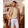 imageCOOFANDY Mens Quarter Zip Sweater Slim Fit Lightweight Mock Neck Pullover Knit Texture Polo SweatersBeige