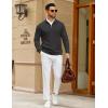 imageCOOFANDY Mens Quarter Zip Sweater Slim Fit Lightweight Mock Neck Pullover Knit Texture Polo SweatersDark Grey