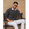 imageCOOFANDY Mens Quarter Zip Sweater Slim Fit Lightweight Mock Neck Pullover Knit Texture Polo SweatersDark Grey