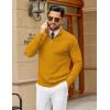 imageCOOFANDY Mens Quarter Zip Sweater Slim Fit Lightweight Mock Neck Pullover Knit Texture Polo SweatersLight Brown