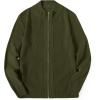 imageCOOFANDY Mens Zip Up Cardigan Sweater Slim Fit Casual Full Zip Sweaters Knit Stand Collar Cardigans with 2 Front PocketsArmy Green