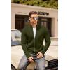imageCOOFANDY Mens Zip Up Cardigan Sweater Slim Fit Casual Full Zip Sweaters Knit Stand Collar Cardigans with 2 Front PocketsArmy Green