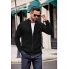 imageCOOFANDY Mens Zip Up Cardigan Sweater Slim Fit Casual Full Zip Sweaters Knit Stand Collar Cardigans with 2 Front PocketsBlack