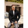 imageCOOFANDY Mens Zip Up Cardigan Sweater Slim Fit Casual Full Zip Sweaters Knit Stand Collar Cardigans with 2 Front PocketsBlack