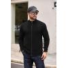 imageCOOFANDY Mens Zip Up Cardigan Sweater Slim Fit Casual Full Zip Sweaters Knit Stand Collar Cardigans with 2 Front PocketsBlack
