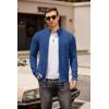 imageCOOFANDY Mens Zip Up Cardigan Sweater Slim Fit Casual Full Zip Sweaters Knit Stand Collar Cardigans with 2 Front PocketsBlue