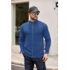 imageCOOFANDY Mens Zip Up Cardigan Sweater Slim Fit Casual Full Zip Sweaters Knit Stand Collar Cardigans with 2 Front PocketsBlue