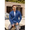 imageCOOFANDY Mens Zip Up Cardigan Sweater Slim Fit Casual Full Zip Sweaters Knit Stand Collar Cardigans with 2 Front PocketsBlue