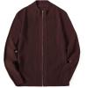 imageCOOFANDY Mens Zip Up Cardigan Sweater Slim Fit Casual Full Zip Sweaters Knit Stand Collar Cardigans with 2 Front PocketsBrown