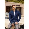 imageCOOFANDY Mens Zip Up Cardigan Sweater Slim Fit Casual Full Zip Sweaters Knit Stand Collar Cardigans with 2 Front PocketsDark Blue
