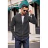 imageCOOFANDY Mens Zip Up Cardigan Sweater Slim Fit Casual Full Zip Sweaters Knit Stand Collar Cardigans with 2 Front PocketsDark Gray