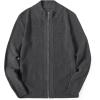 imageCOOFANDY Mens Zip Up Cardigan Sweater Slim Fit Casual Full Zip Sweaters Knit Stand Collar Cardigans with 2 Front PocketsDark Gray