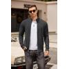 imageCOOFANDY Mens Zip Up Cardigan Sweater Slim Fit Casual Full Zip Sweaters Knit Stand Collar Cardigans with 2 Front PocketsDark Gray