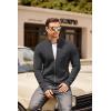 imageCOOFANDY Mens Zip Up Cardigan Sweater Slim Fit Casual Full Zip Sweaters Knit Stand Collar Cardigans with 2 Front PocketsDark Gray