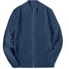 imageCOOFANDY Mens Zip Up Cardigan Sweater Slim Fit Casual Full Zip Sweaters Knit Stand Collar Cardigans with 2 Front PocketsDeep Blue