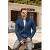 imageCOOFANDY Mens Zip Up Cardigan Sweater Slim Fit Casual Full Zip Sweaters Knit Stand Collar Cardigans with 2 Front PocketsDeep Blue
