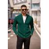imageCOOFANDY Mens Zip Up Cardigan Sweater Slim Fit Casual Full Zip Sweaters Knit Stand Collar Cardigans with 2 Front PocketsGreen