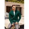 imageCOOFANDY Mens Zip Up Cardigan Sweater Slim Fit Casual Full Zip Sweaters Knit Stand Collar Cardigans with 2 Front PocketsGreen