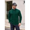 imageCOOFANDY Mens Zip Up Cardigan Sweater Slim Fit Casual Full Zip Sweaters Knit Stand Collar Cardigans with 2 Front PocketsGreen