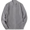 imageCOOFANDY Mens Zip Up Cardigan Sweater Slim Fit Casual Full Zip Sweaters Knit Stand Collar Cardigans with 2 Front PocketsGrey