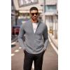 imageCOOFANDY Mens Zip Up Cardigan Sweater Slim Fit Casual Full Zip Sweaters Knit Stand Collar Cardigans with 2 Front PocketsGrey