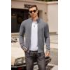 imageCOOFANDY Mens Zip Up Cardigan Sweater Slim Fit Casual Full Zip Sweaters Knit Stand Collar Cardigans with 2 Front PocketsGrey