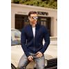 imageCOOFANDY Mens Zip Up Cardigan Sweater Slim Fit Casual Full Zip Sweaters Knit Stand Collar Cardigans with 2 Front PocketsNavy Blue