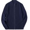 imageCOOFANDY Mens Zip Up Cardigan Sweater Slim Fit Casual Full Zip Sweaters Knit Stand Collar Cardigans with 2 Front PocketsNavy Blue