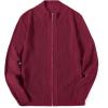 imageCOOFANDY Mens Zip Up Cardigan Sweater Slim Fit Casual Full Zip Sweaters Knit Stand Collar Cardigans with 2 Front PocketsWine Red