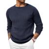 imageCOOFANDY Men Dress Sweater Long Sleeve Crew Neck Sweater Slim Fit Business Casual Pullover SweaterDark Blue