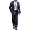 imageCOOFANDY Men Suits Classic Fit 2 Piece Suit Set One Button Casual Blazer Wedding Bussiness Suit SeparatesNavy Bluesolid
