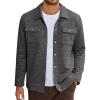 imageCOOFANDY Mens Casual Shirt Jacket Button Down Waffle Jacket Long Sleeve Sweater Jackets Quilted Shacket OvershirtMedium Grey