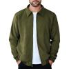 imageCOOFANDY Mens Casual Suede Bomber Jacket Lightweight Full Zip Up Jackets Vintage Faux Leather JacketArmy Green
