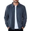 imageCOOFANDY Mens Casual Suede Bomber Jacket Lightweight Full Zip Up Jackets Vintage Faux Leather JacketDark Blue