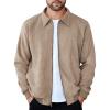imageCOOFANDY Mens Casual Suede Bomber Jacket Lightweight Full Zip Up Jackets Vintage Faux Leather JacketKhaki