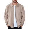 imageCOOFANDY Mens Casual Suede Bomber Jacket Lightweight Full Zip Up Jackets Vintage Faux Leather JacketMoon Grey