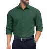 imageCOOFANDY Mens Dress Shirts Long Sleeve Wrinkle Free Button Down Shirts Formal Business ShirtDark Green